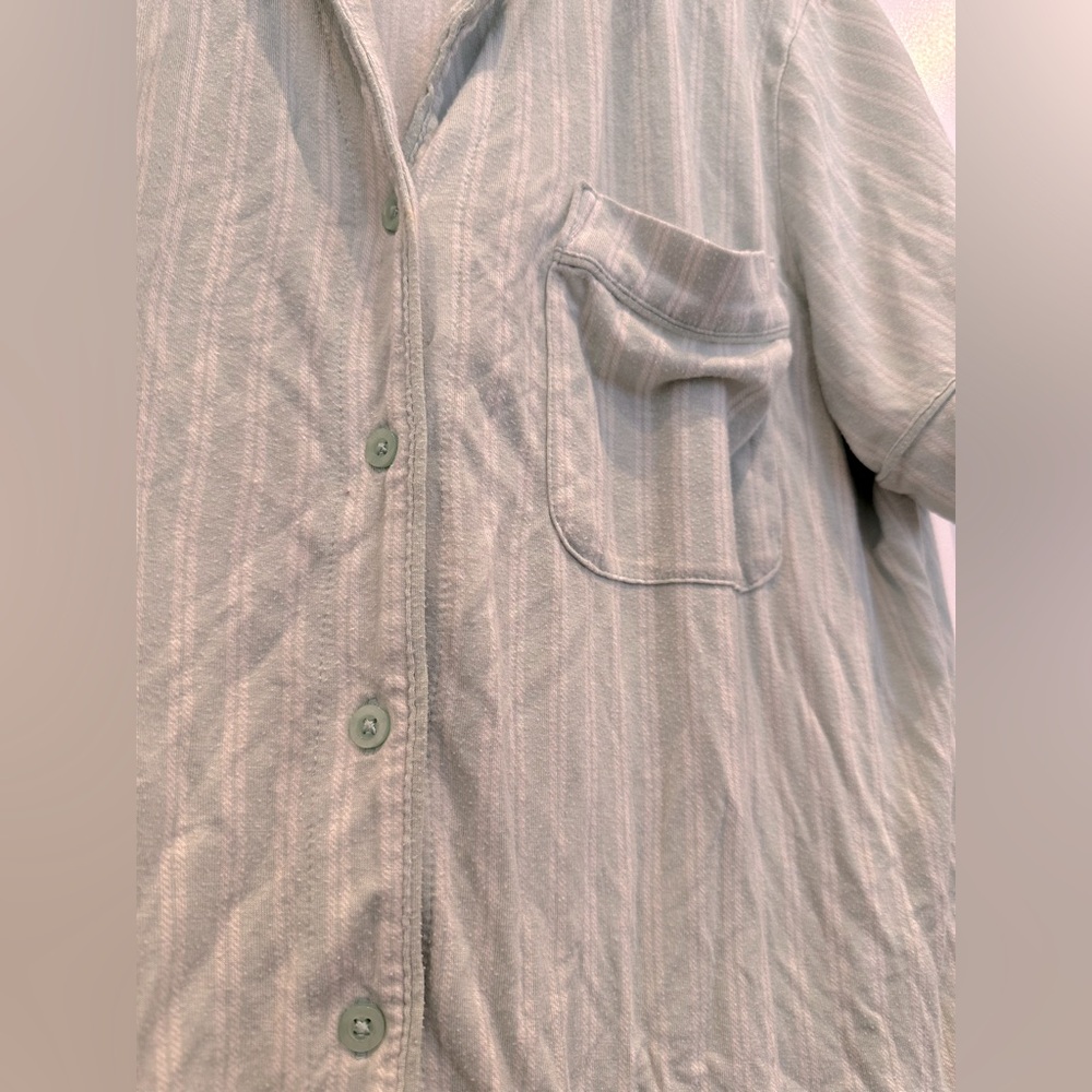 Auden Pretty Mint Green Striped Pajama Short Set - Picture 3 of 4